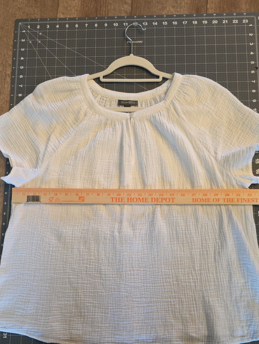 Style & Co Cotton Gauze Short Flutter Sleeve Top White XL NWT - Picture 12 of 14